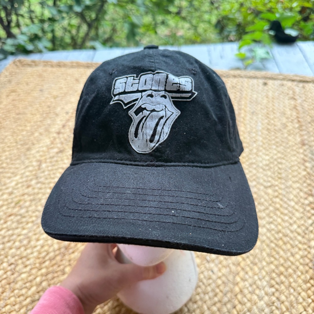 Y2K Rolling Stones Concept 1 Hat Black Baseball Cap 2007 Logo Graphic Band Rock